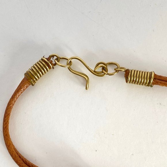 Labradorite Brutalist Handmade Cold Connections Copper and Brass Pendant Necklac - Picture 8 of 9